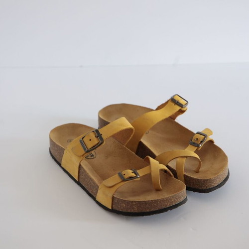 Plakton anatomical sandals size 39, yellow and brown