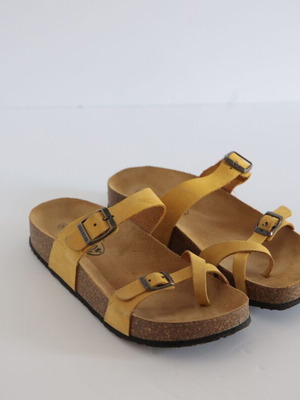 Plakton anatomical sandals size 39, yellow and brown