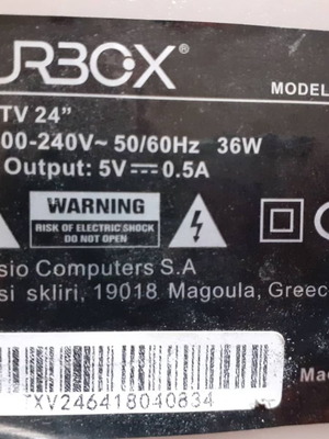 Turbo X 24” πλακέτες μεταχειρισμένες για μοντέλο TXV-2464 με σπασμένη οθόνη