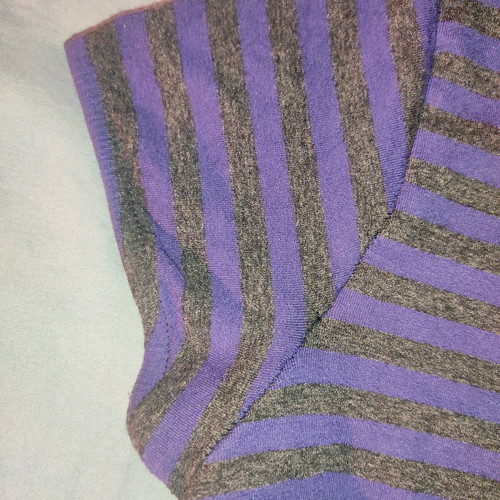 Purple gray striped emo baby-tee refurbished, XXS-XS