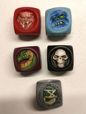 Collectible Monster Dice Set new, 5-piece set for tabletop games