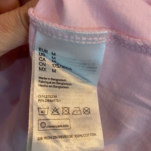 H&M Men's Short-Sleeve T-Shirt Like New, Pink, Size L
