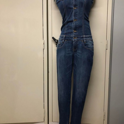 Miss Denim denim jumpsuit like new, size S, blue