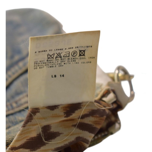 Dolce & Gabbana vintage denim shoulder bag with leopard lining used