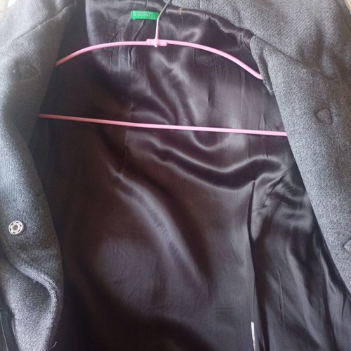 Benetton Montgomery coat used, gray, women's size M