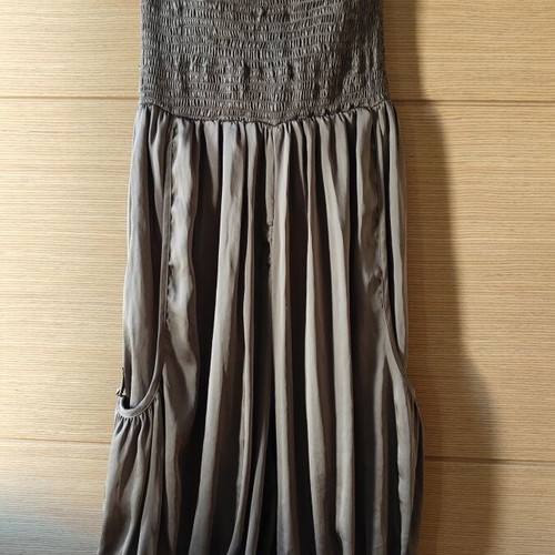 Strapless Jumpsuit Medium, like new, gray with elastic back and pockets