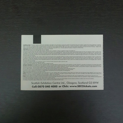 System of A Down ticket used, 2005 Glasgow concert