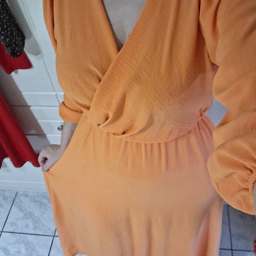 Summer long dress used, orange, airy