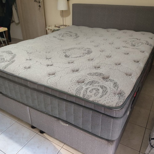 Bed and Bath double bed with Alfastrom mattress, storage space