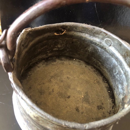 Small antique cauldron used from copper, bronze and iron 1900