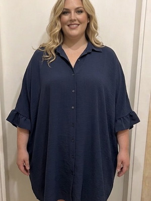 Amato plus size shirt tunic, dark blue