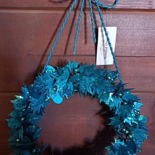 Vintage 90s Christmas wreath new with sequins