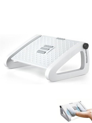 Ergonomic footrest with 6-level height adjustment and massage surface