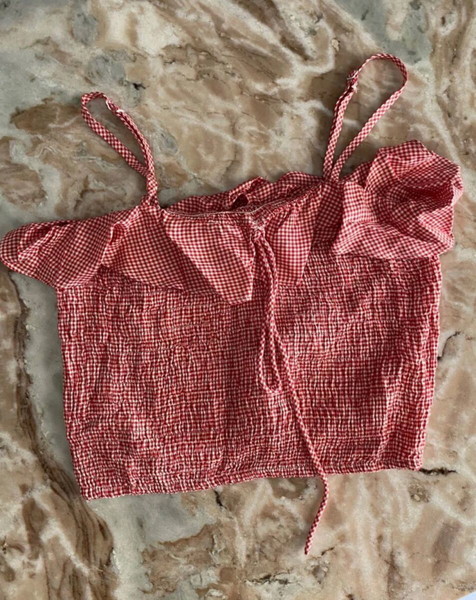 Καινούριο καλοκαιρινό μπλουζάκι crop top αμάνικο 100%βαμβακι