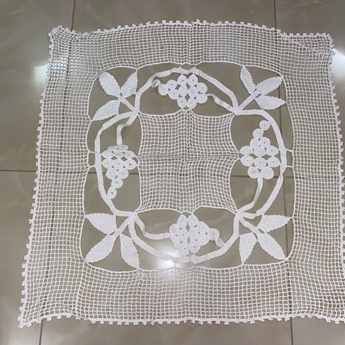 Handmade knitted doily used, size 70x70