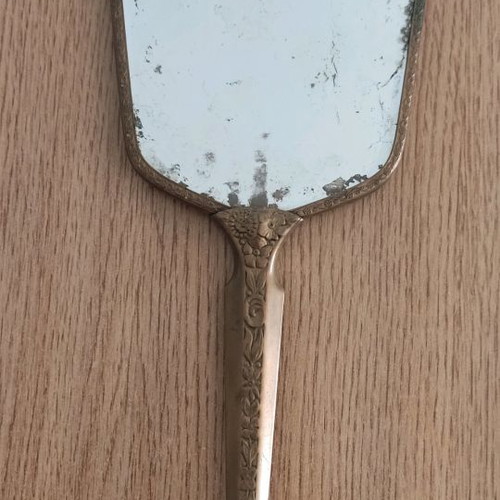 Old mirror used, collectible, 32 cm, circa 1900