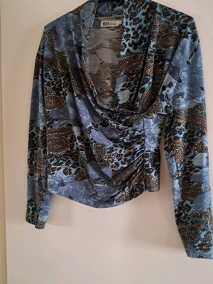 Wrap blouse like new, short, multicolor, size M