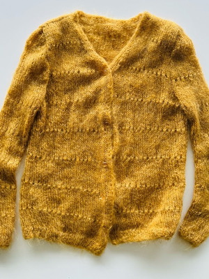 Ζακέτα γυναικεία μάλλινη χειροποίητη μεταχειρισμένη, μουσταρδί, small