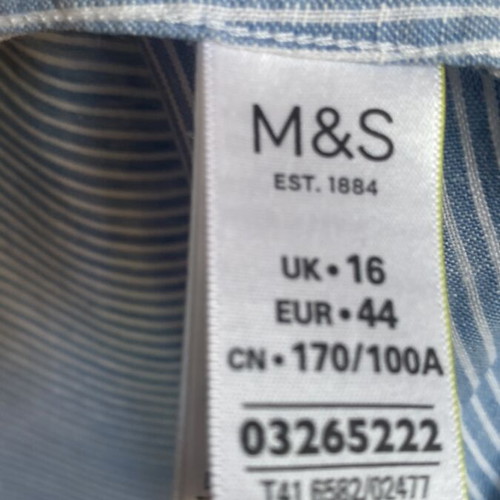 M&S Marks and Spencer women's linen shirt like new, white and blue, XXL