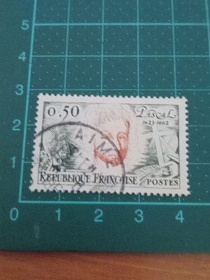 France 1962 stamp for 300th anniversary of Pascal's death like new