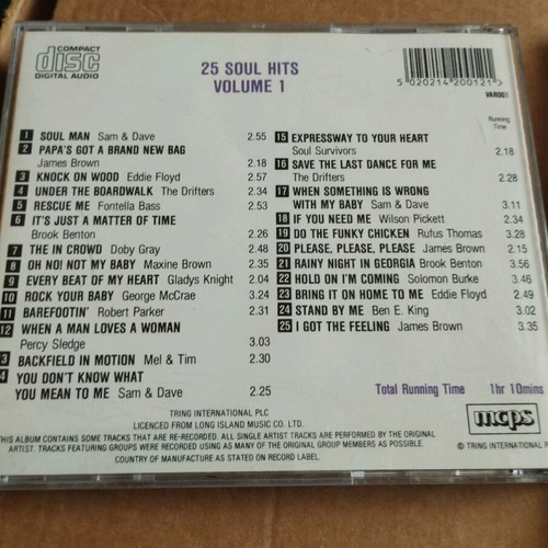 25 Soul Hits 4CD album like new, pack