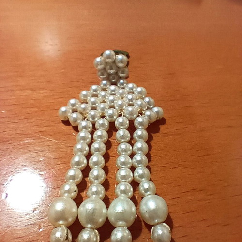 Button earring new, white, single piece