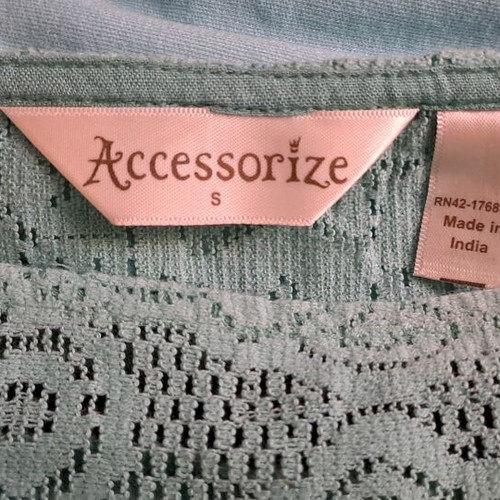 Accessorize teal green lace insert smocked tunic mini dress, size S