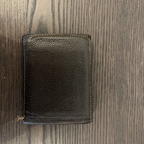 Sergio Tacchini men's leather wallet used, dark brown