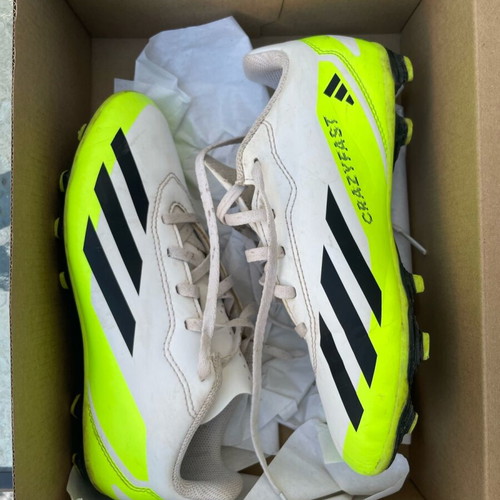 Adidas kids football shoes used, size 36, white and green