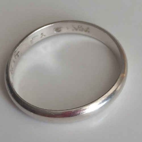 Vintage 925 Silver Ring Bombé Shape, Thin Band like new