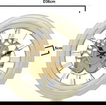 Ρολόι τοίχου Inart πλαστικό λευκό/χρυσό 36 εκ. καινούργιο αναλογικό