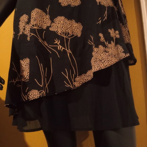 Steilmann floral Y2K double dress size UK 12 new, black and beige