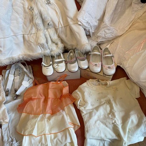 Baby christening clothes for girl up to 1.5 years used, set