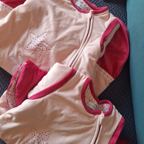 Premaman velour baby sleeping bag, pink, size 1