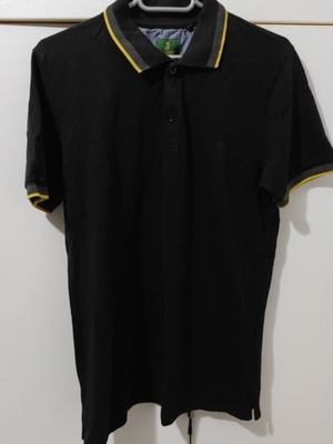 Polo shirt Les Gents black with yellow details size XL like new