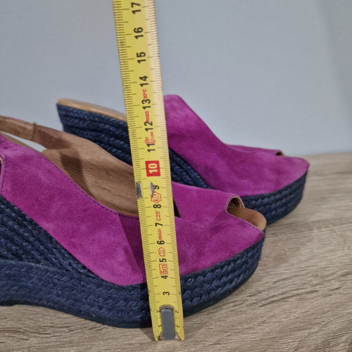 Gaimo purple leather and suede wedge espadrilles sandals size 38 like new