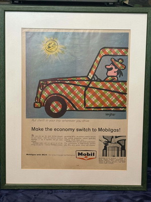 Original Mobilgas Advertising Poster