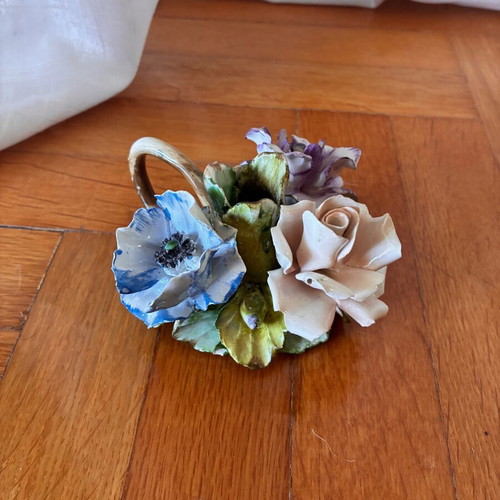 Capodimonte porcelain decorative candleholder used