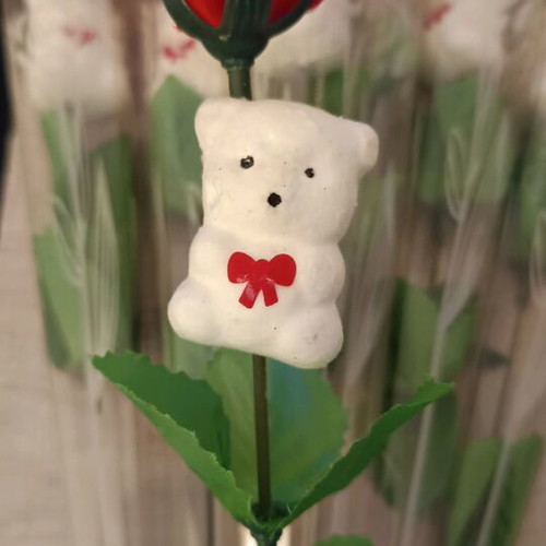 Set of 7 Valentine Roses with Teddy Bear 39cm