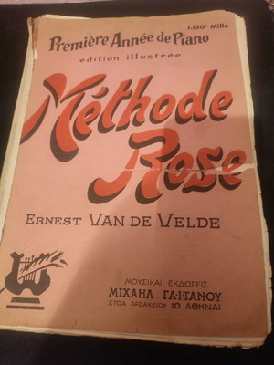 Βιβλίο εκμάθησης μουσικής πιάνου Methode Rose μεταχειρισμένο, σπάνιο