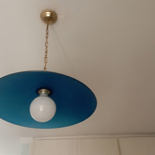 Viokef pendant lamp opal blue like new