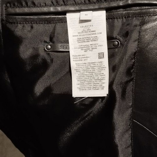 Indigo leather jacket used, black, size M