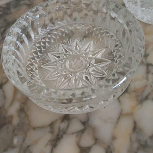 Large Bohemia crystal vase with 2 ashtrays and large bowl like new