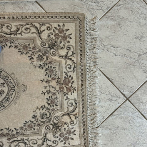 Bedroom rugs set used, modern motif with fringes