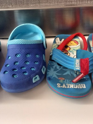 Boys' sandals and flip-flops used, size 23, blue pack