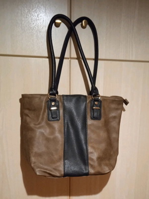 Shoulder bag like new, black and brown leatherette