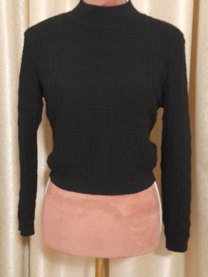 Μακρυμάνικο πλεκτό πουλόβερ σαν καινούργιο, μαύρο, μέγεθος S-M