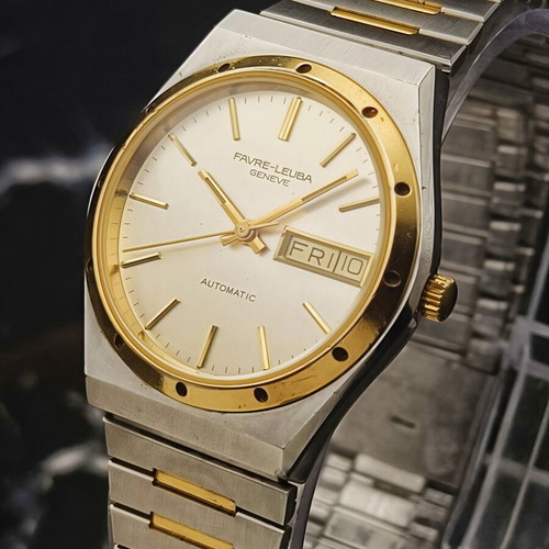 Favre-Leuba Geneve Day-Date Automatic watch used, vintage 1980s