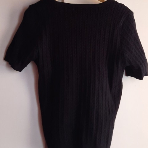Short-sleeve blouse new, black, 50% viscose
