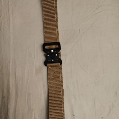 Men's beige belt, 115 cm